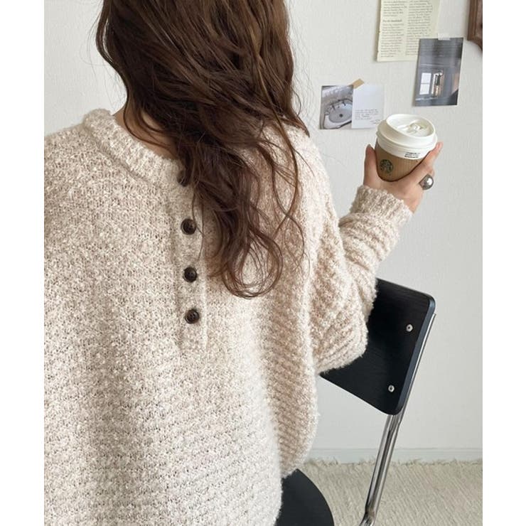 ふんわり愛されスタイル♪前後2wayヘンリーネックニット（長袖） | Classical Elf  | 詳細画像40 