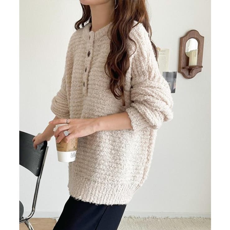 ふんわり愛されスタイル♪前後2wayヘンリーネックニット（長袖） | Classical Elf  | 詳細画像41 