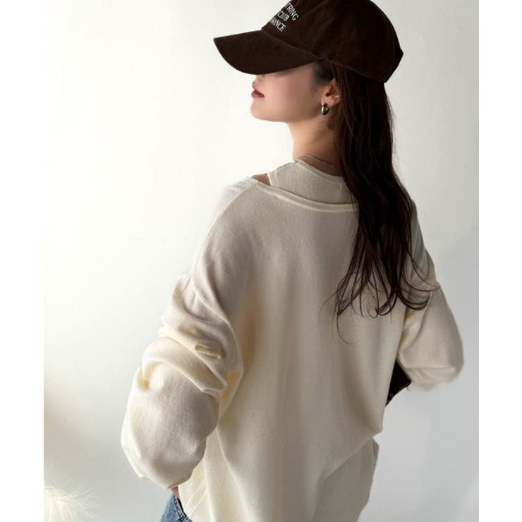 一枚着るだけで、大人の抜け感を演出♪レイヤード風ニットトップス（長袖） | Classical Elf  | 詳細画像5 