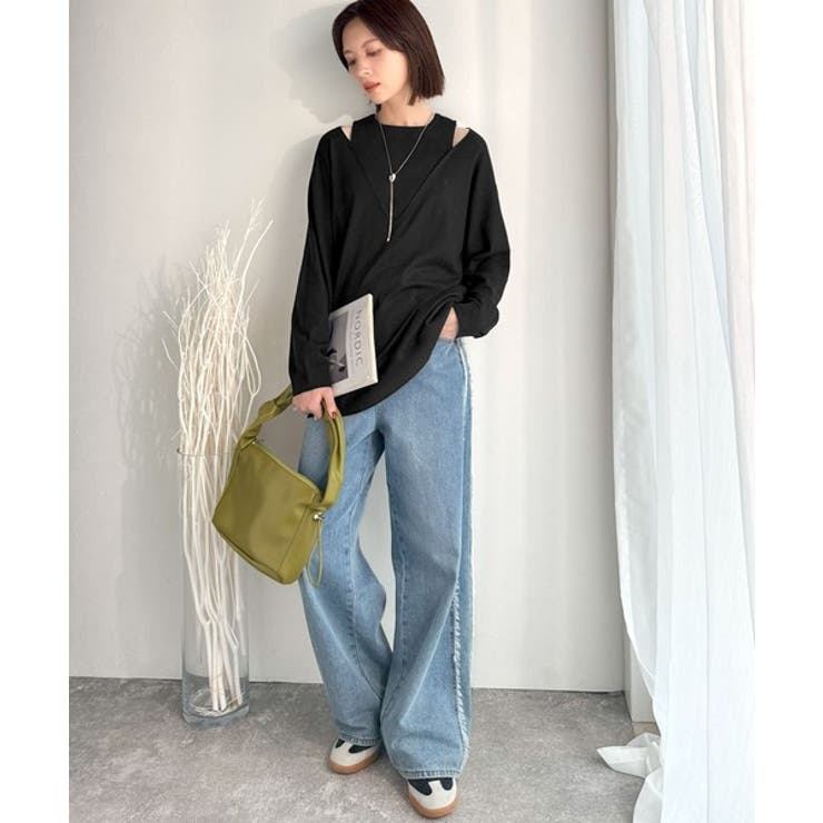 一枚着るだけで、大人の抜け感を演出♪レイヤード風ニットトップス（長袖） | Classical Elf  | 詳細画像7 