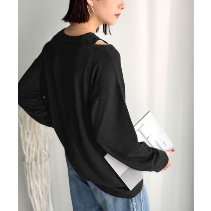 一枚着るだけで、大人の抜け感を演出♪レイヤード風ニットトップス（長袖） | Classical Elf  | 詳細画像9 