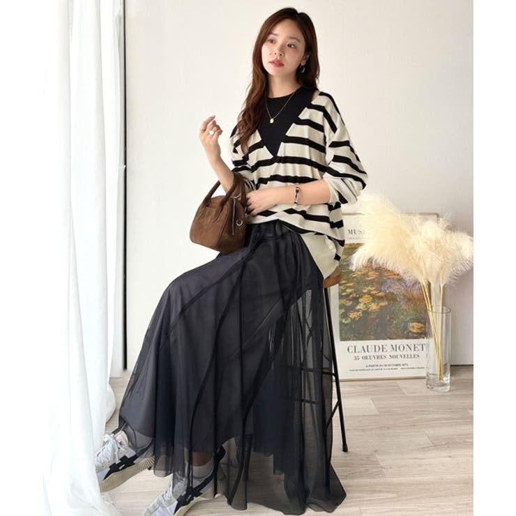 一枚着るだけで、大人の抜け感を演出♪レイヤード風ニットトップス（長袖） | Classical Elf  | 詳細画像15 