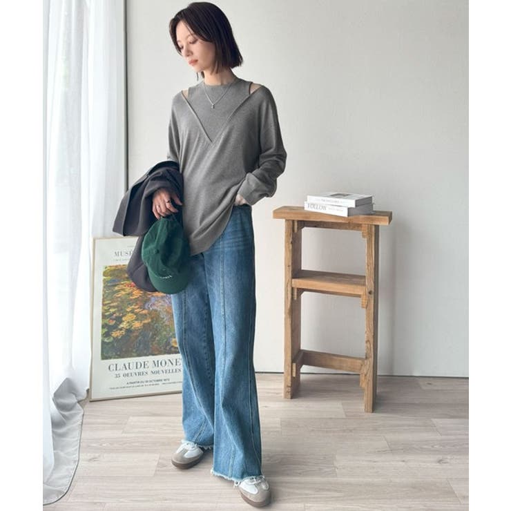 一枚着るだけで、大人の抜け感を演出♪レイヤード風ニットトップス（長袖） | Classical Elf  | 詳細画像20 