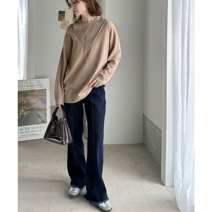 一枚着るだけで、大人の抜け感を演出♪レイヤード風ニットトップス（長袖） | Classical Elf  | 詳細画像26 