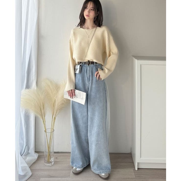 ゆるリブの抜け感。ドルマン袖クルーネックニットトップス（長袖） | Classical Elf  | 詳細画像14 