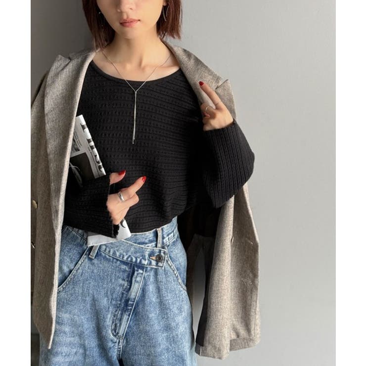 ゆるリブの抜け感。ドルマン袖クルーネックニットトップス（長袖） | Classical Elf  | 詳細画像19 