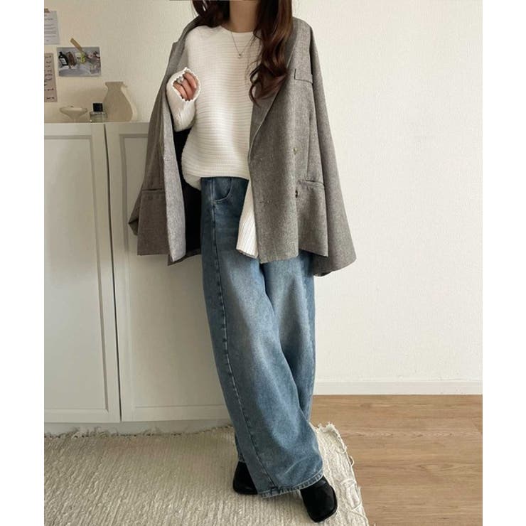 ゆるリブの抜け感。ドルマン袖クルーネックニットトップス（長袖） | Classical Elf  | 詳細画像4 