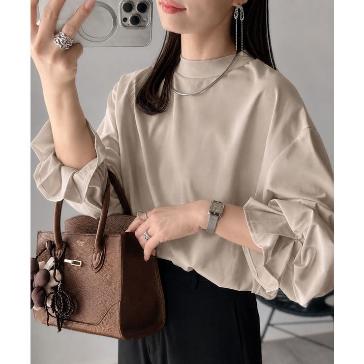 ひとさじの甘さ。微光沢仕立て、シルケット加工ハイネックキャンディスリーブTシャツ… | Classical Elf  | 詳細画像24 