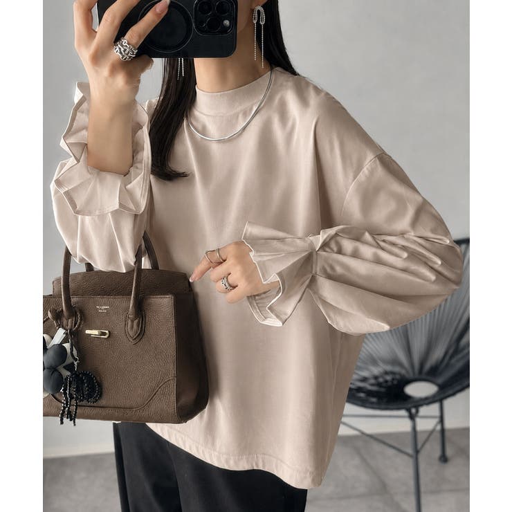 ひとさじの甘さ。微光沢仕立て、シルケット加工ハイネックキャンディスリーブTシャツ… | Classical Elf  | 詳細画像27 