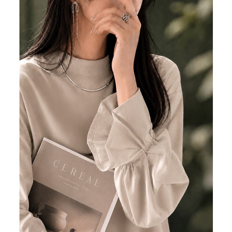 ひとさじの甘さ。微光沢仕立て、シルケット加工ハイネックキャンディスリーブTシャツ… | Classical Elf  | 詳細画像28 