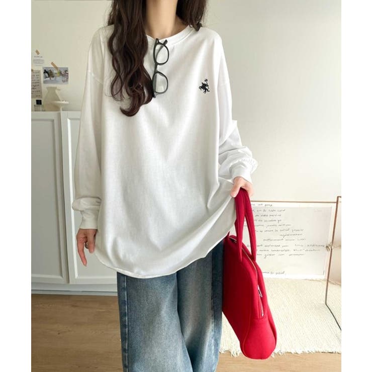 後ろ姿も、抜かりなく。胸刺繍 シルケット素材 ゆったりシルエット | Classical Elf  | 詳細画像5 