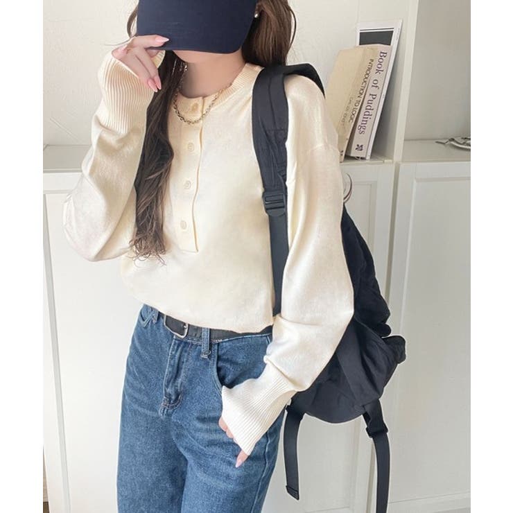 ニットのぬくもりに、少しのアクセント。前後2wayヘンリーネックニットプルオーバ… | Classical Elf  | 詳細画像2 