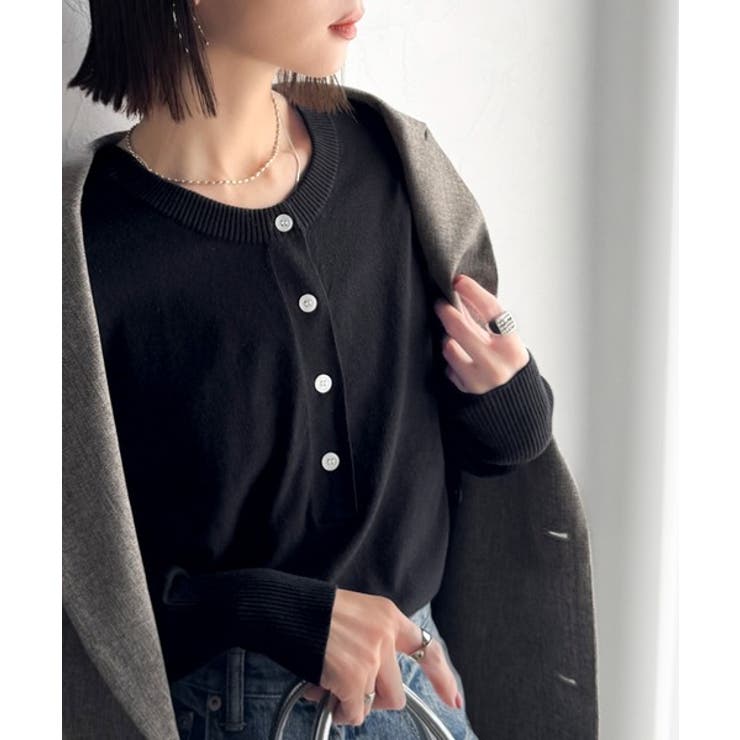 ニットのぬくもりに、少しのアクセント。前後2wayヘンリーネックニットプルオーバ… | Classical Elf  | 詳細画像9 