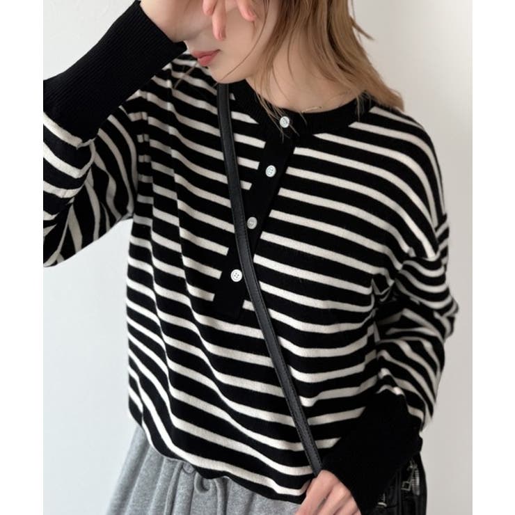 ニットのぬくもりに、少しのアクセント。前後2wayヘンリーネックニットプルオーバ… | Classical Elf  | 詳細画像13 