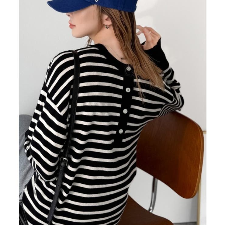 ニットのぬくもりに、少しのアクセント。前後2wayヘンリーネックニットプルオーバ… | Classical Elf  | 詳細画像15 