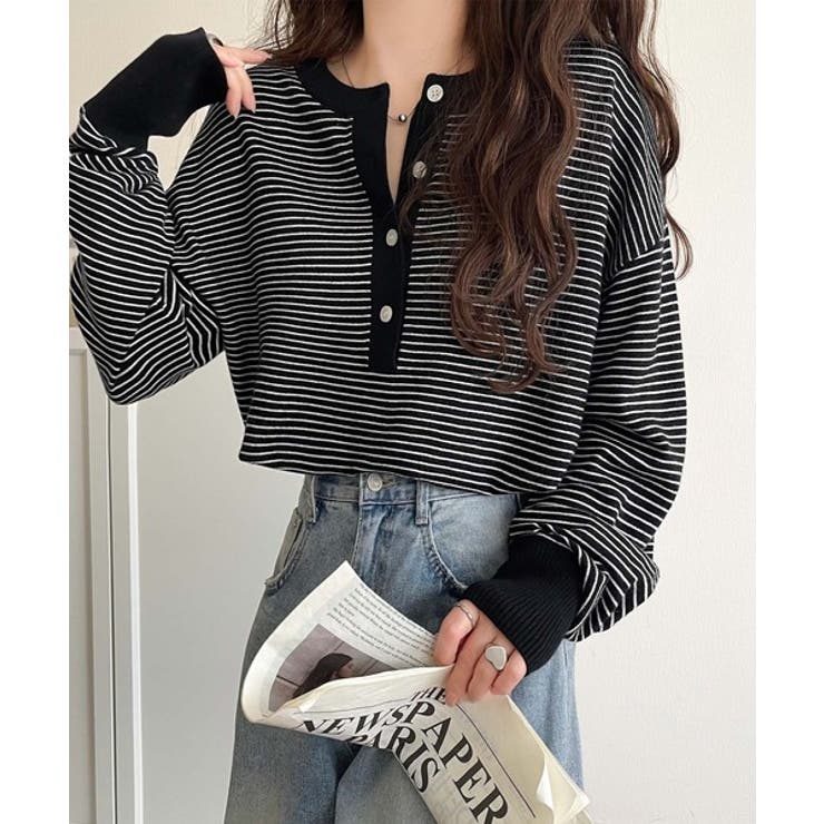 ニットのぬくもりに、少しのアクセント。前後2wayヘンリーネックニットプルオーバ… | Classical Elf  | 詳細画像19 