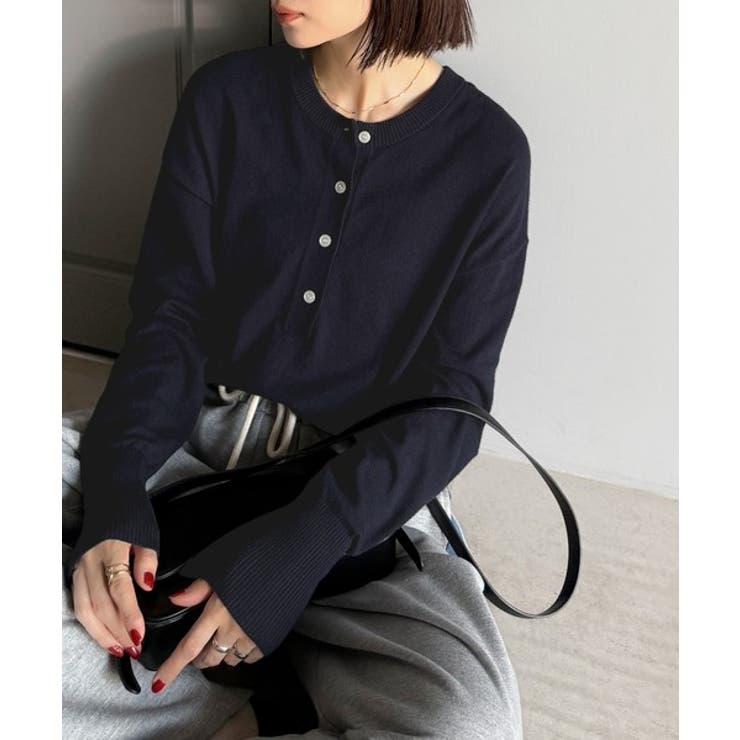 ニットのぬくもりに、少しのアクセント。前後2wayヘンリーネックニットプルオーバ… | Classical Elf  | 詳細画像46 