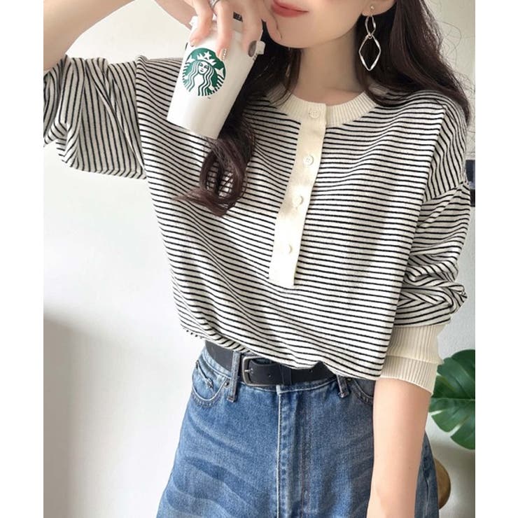 ニットのぬくもりに、少しのアクセント。前後2wayヘンリーネックニットプルオーバ… | Classical Elf  | 詳細画像51 