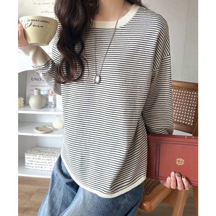 ニットのぬくもりに、少しのアクセント。前後2wayヘンリーネックニットプルオーバ… | Classical Elf  | 詳細画像55 