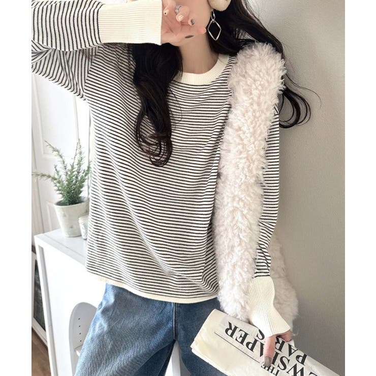 ニットのぬくもりに、少しのアクセント。前後2wayヘンリーネックニットプルオーバ… | Classical Elf  | 詳細画像56 