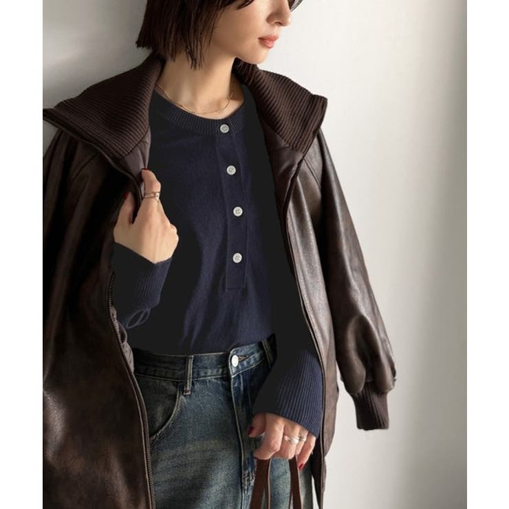 ニットのぬくもりに、少しのアクセント。前後2wayヘンリーネックニットプルオーバ… | Classical Elf  | 詳細画像65 