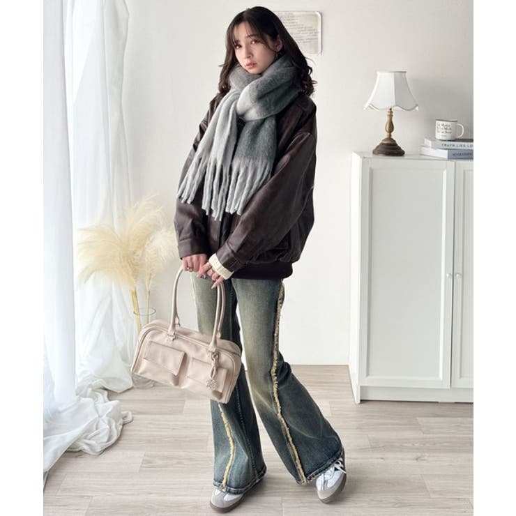 顔まわりに華やぎをプラス♪ バイカラー起毛マフラー | Classical Elf  | 詳細画像9