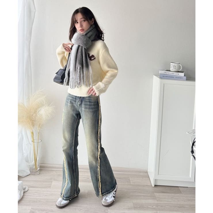 顔まわりに華やぎをプラス♪ バイカラー起毛マフラー | Classical Elf  | 詳細画像12