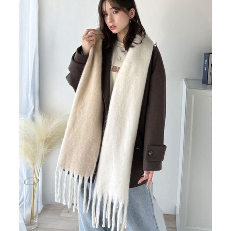 顔まわりに華やぎをプラス♪ バイカラー起毛マフラー | Classical Elf  | 詳細画像4