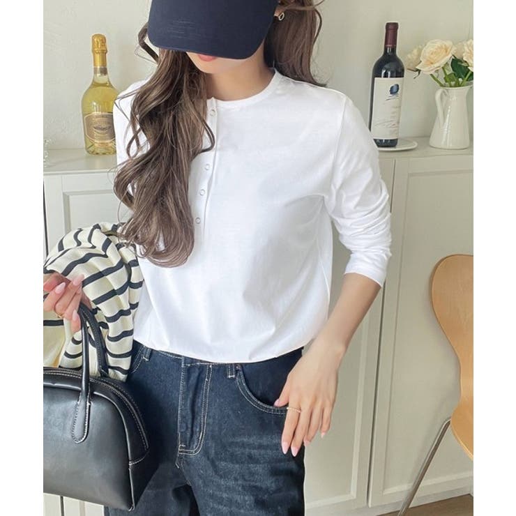 シンプルだからこそ、こだわりたい。シルケット加工ドット釦ヘンリーTシャツ（長袖） | Classical Elf  | 詳細画像4 