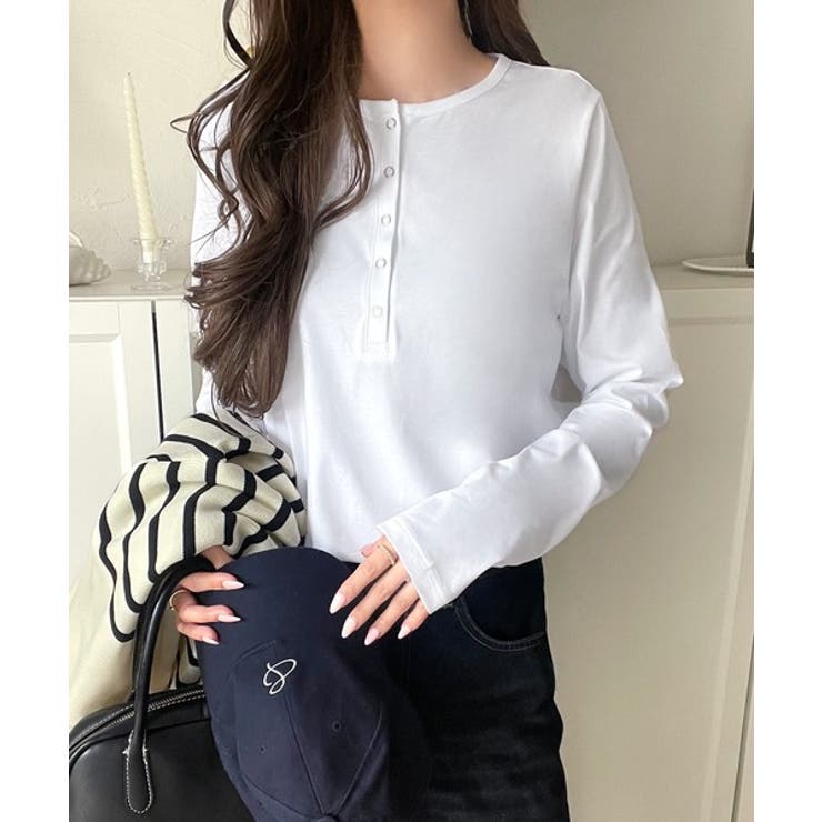 シンプルだからこそ、こだわりたい。シルケット加工ドット釦ヘンリーTシャツ（長袖） | Classical Elf  | 詳細画像6 
