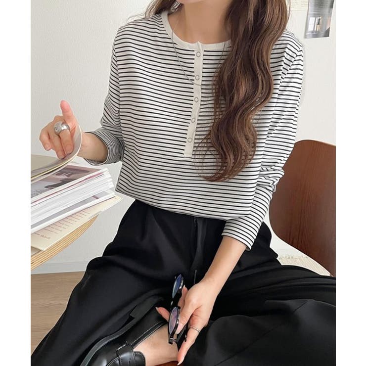 シンプルだからこそ、こだわりたい。シルケット加工ドット釦ヘンリーTシャツ（長袖） | Classical Elf  | 詳細画像7 