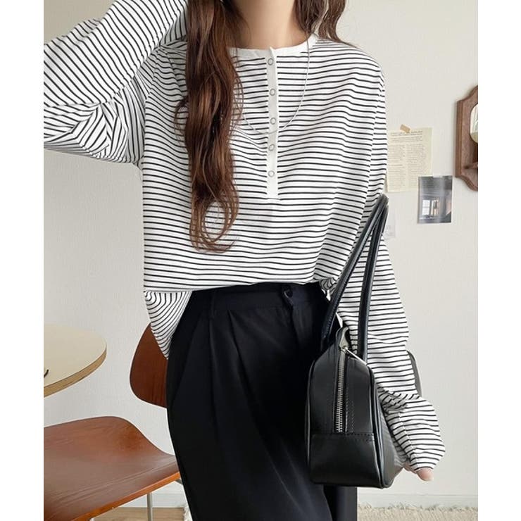 シンプルだからこそ、こだわりたい。シルケット加工ドット釦ヘンリーTシャツ（長袖） | Classical Elf  | 詳細画像8 