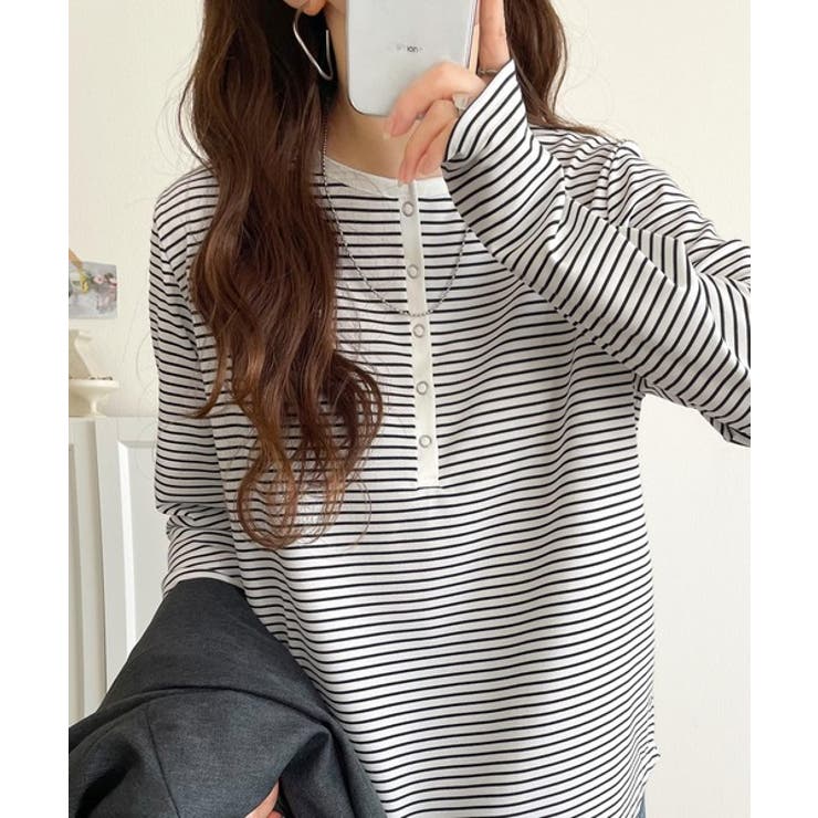 シンプルだからこそ、こだわりたい。シルケット加工ドット釦ヘンリーTシャツ（長袖） | Classical Elf  | 詳細画像10 