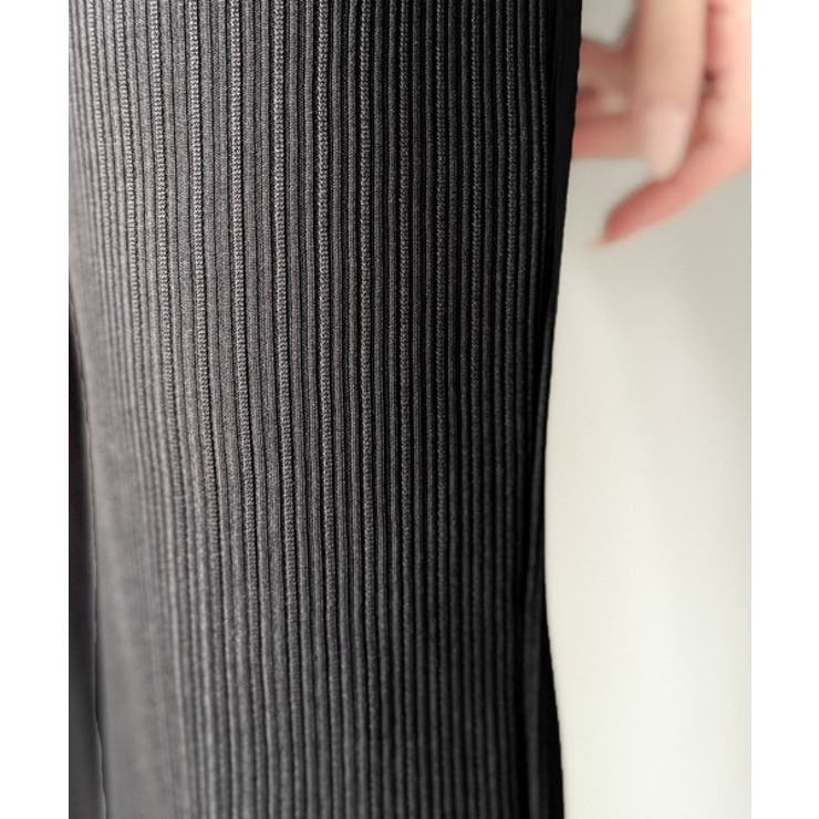 ゆるっとラクして、美脚見え♪ランダムリブ 裾メロウ ストレート イージーパンツ | Classical Elf  | 詳細画像44 