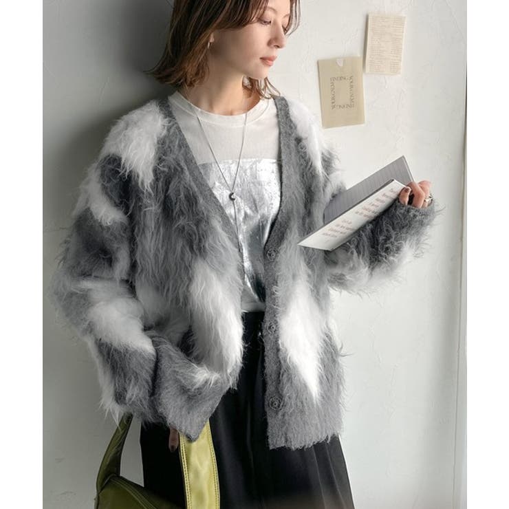 羽織るだけで旬顔＆スタイルアップを叶える◎長起毛アーガイルカーディガン | Classical Elf  | 詳細画像11 