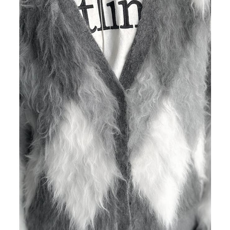 羽織るだけで旬顔＆スタイルアップを叶える◎長起毛アーガイルカーディガン | Classical Elf  | 詳細画像30 