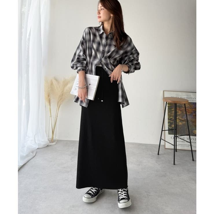 縦ラインでほっそり見え、毎日頼れる美人スカート。”美”シルエットリブスカート | Classical Elf  | 詳細画像6 