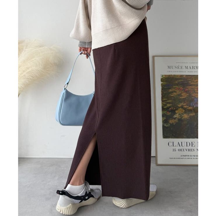 縦ラインでほっそり見え、毎日頼れる美人スカート。”美”シルエットリブスカート | Classical Elf  | 詳細画像15 