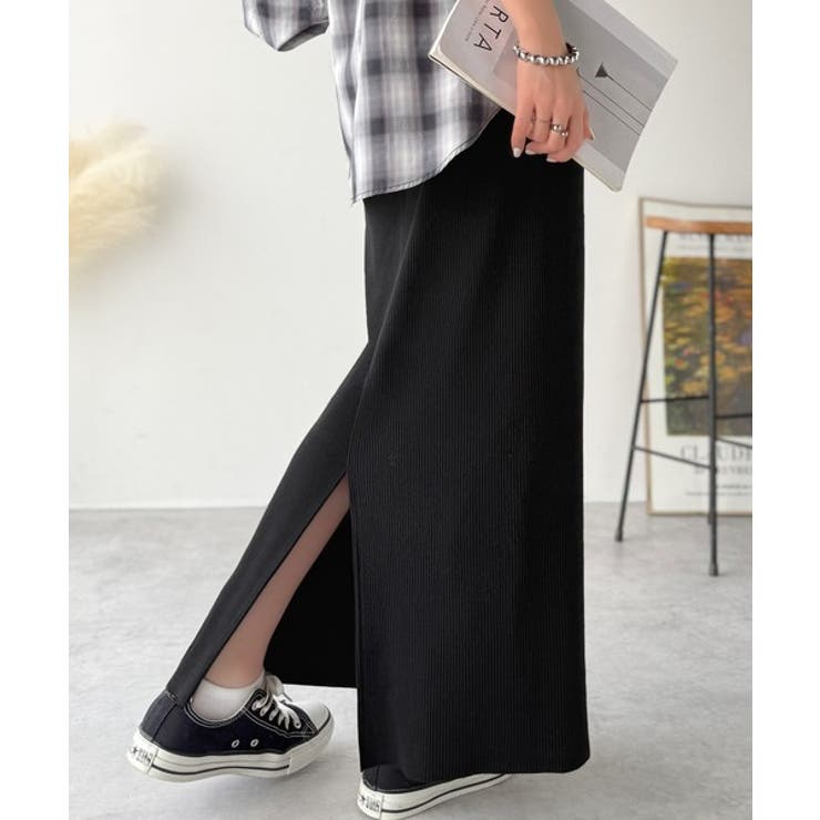 縦ラインでほっそり見え、毎日頼れる美人スカート。”美”シルエットリブスカート | Classical Elf  | 詳細画像2 