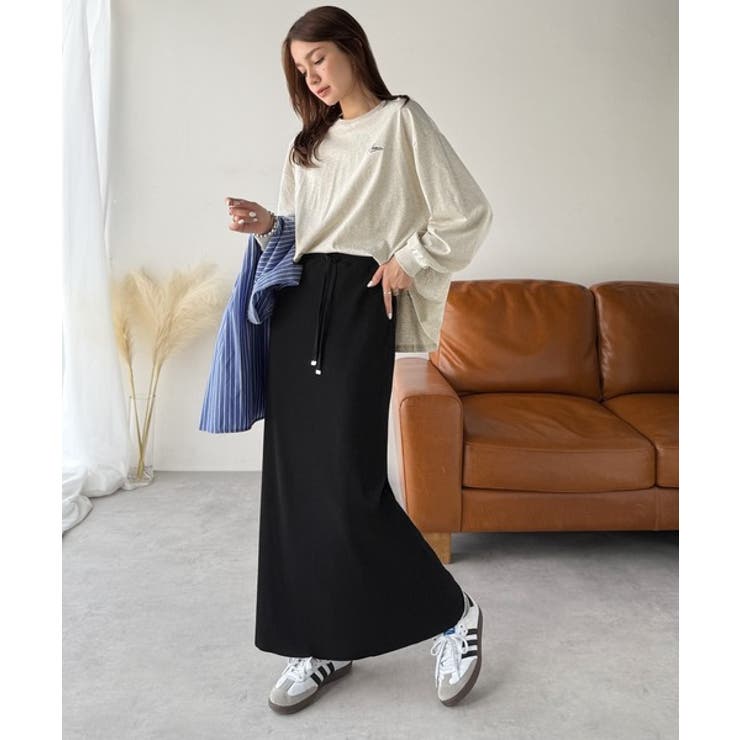 縦ラインでほっそり見え、毎日頼れる美人スカート。”美”シルエットリブスカート | Classical Elf  | 詳細画像3 