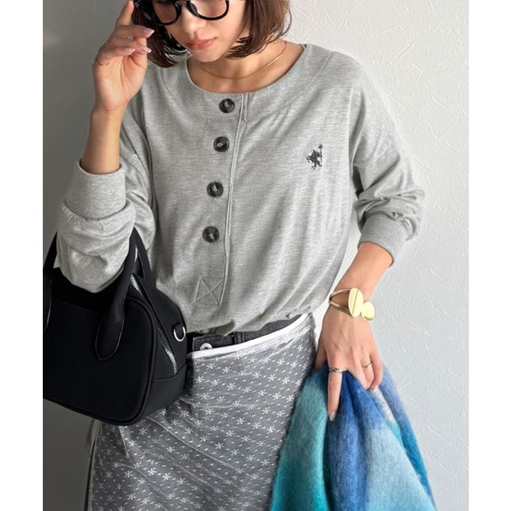 着回し力抜群♪リラックスシルエットで程よい抜け感◎胸刺繍ヘンリーネックトップス | Classical Elf  | 詳細画像22 