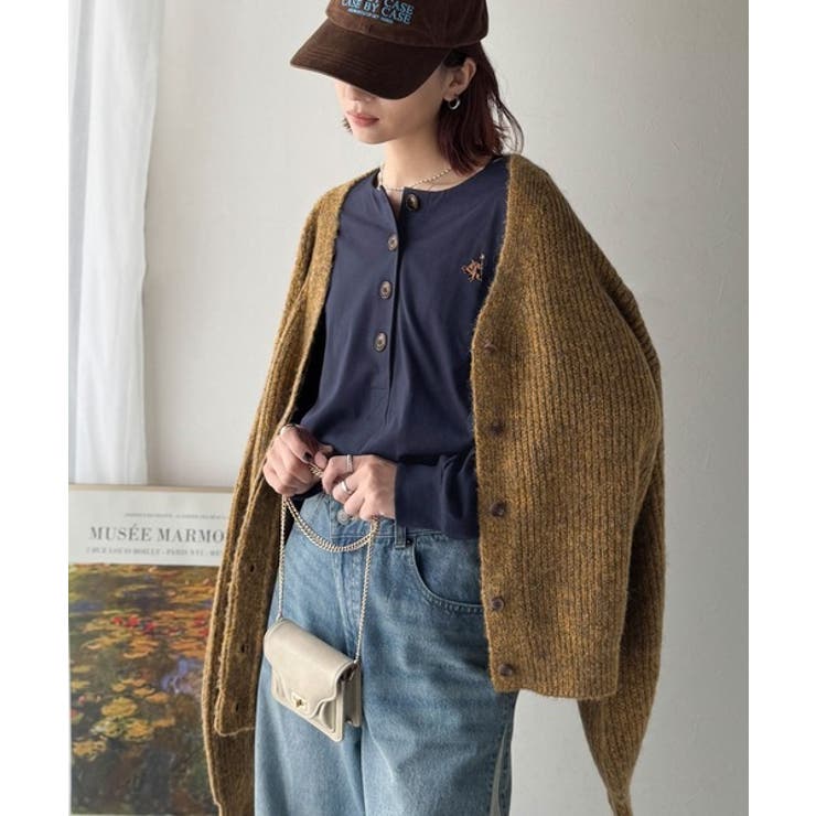 着回し力抜群♪リラックスシルエットで程よい抜け感◎胸刺繍ヘンリーネックトップス | Classical Elf  | 詳細画像40 