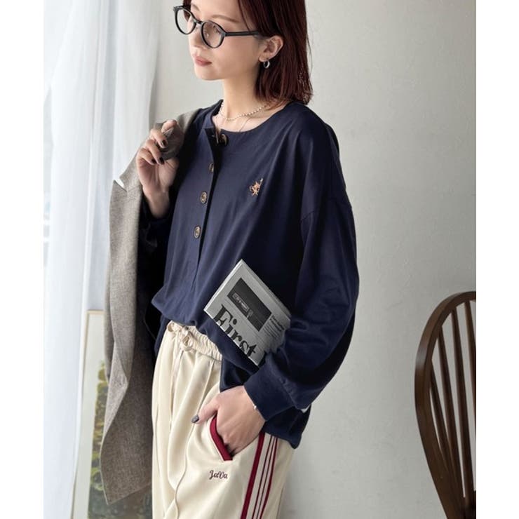 着回し力抜群♪リラックスシルエットで程よい抜け感◎胸刺繍ヘンリーネックトップス | Classical Elf  | 詳細画像42 