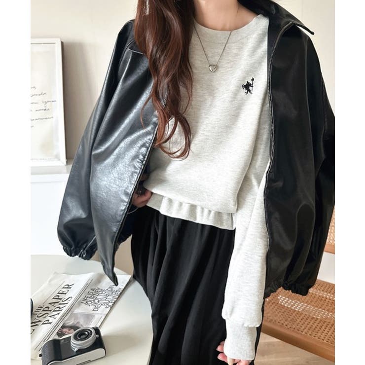 一枚でコーディネートが完成する優秀アイテム◎胸刺繍ドロスト裏起毛ドッキングワンピ… | Classical Elf  | 詳細画像20 