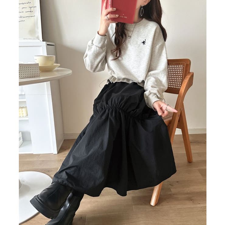 一枚でコーディネートが完成する優秀アイテム◎胸刺繍ドロスト裏起毛ドッキングワンピ… | Classical Elf  | 詳細画像21 