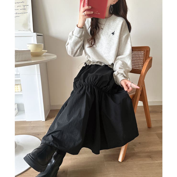 一枚でコーディネートが完成する優秀アイテム◎胸刺繍ドロスト裏起毛ドッキングワンピ… | Classical Elf  | 詳細画像22 