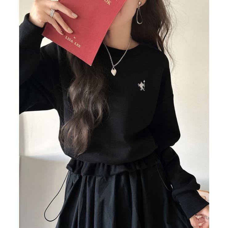 一枚でコーディネートが完成する優秀アイテム◎胸刺繍ドロスト裏起毛ドッキングワンピ… | Classical Elf  | 詳細画像5 