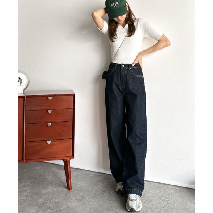 美デコルテを演出♪リブニットカーヴィーネックトップス（半袖） | Classical Elf  | 詳細画像7 