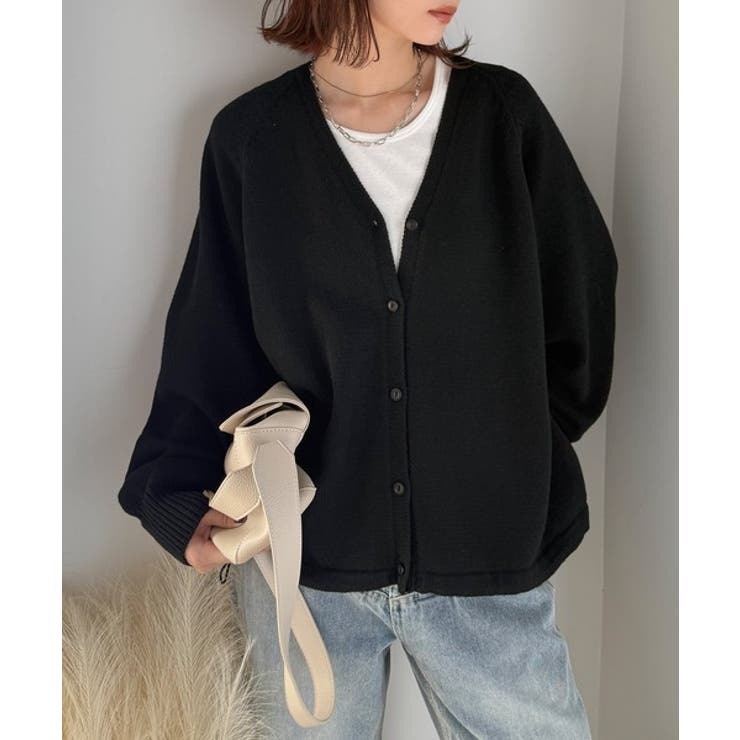 シルエット自在でお洒落も叶う。裾ドロストVネックニットカーディガン（長袖） | Classical Elf  | 詳細画像8 