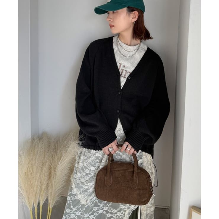 シルエット自在でお洒落も叶う。裾ドロストVネックニットカーディガン（長袖） | Classical Elf  | 詳細画像14 